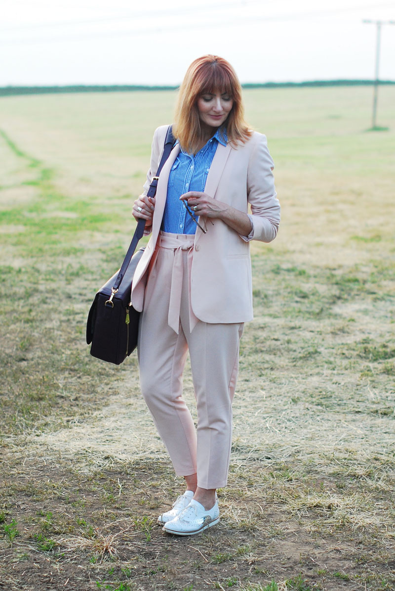 Pale pink trouser suit clearance